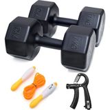 Ps Spor 14 kg Dambıl 7 x 2 Adet Sayaçlı Ayarlanabilir El Yayı Sayaçlı Atlama Ipi - Siyah