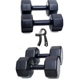Ps Spor 18 kg Dambıl Set 6kg X2 Ad 3kg X2 Ad + Sayaçlı Ayarlanabilir El Yayı - Siyah