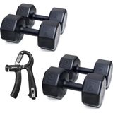 Ps Spor 2 Çift Dambıl Seti +Sayaçlı Ayarlanabilir El Yayı = 7 kg x 2 Adet- 10 kg x 2 Adet - 34 kg