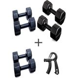 Ps Spor 3 Çift Dambıl Set 1 kg + 3 kg +5 kg + Ayarlanabilir Sayaçlı El Yayı - Siyah