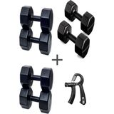 Ps Spor 3 Çift Dambıl Set 2 kg + 6 kg +10 kg + Ayarlanabilir Sayaçlı El Yayı - Siyah