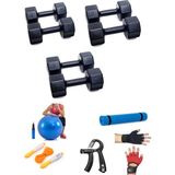 Ps Spor 3 Çift Dambıl Set 3 kg 4 kg 5 kg 5 Çeşit Egzersiz Seti - Siyah