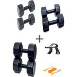 Ps Spor 3 Çift Dambıl Set 3 kg + 4 kg +5 kg + Ayarlanabilir Sayaçlı El Yayı ve Atlama Ipi - Siyah