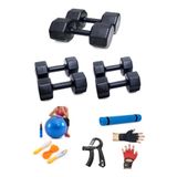 Ps Spor 3 Çift Dambıl Set 3 Kg + 5 Kg + 7 Kg + 5 Çeşit Egzersiz Seti