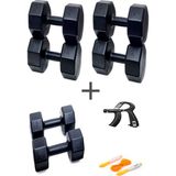 Ps Spor 3 Çift Dambıl Set 3 kg + 7 kg +10 kg + Ayarlanabilir Sayaçlı El Yayı - Siyah