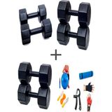 Ps Spor 3 Çift Dambıl Set 5 kg + 7 kg + 9 kg + 5 Çeşit Egzersiz Seti - Siyah