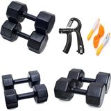 Ps Spor 3 Çift Dambıl Set 5 kg + 7 kg + 9 kg + Sayaçlı Atlama Ipi + Ayarlanabilir Sayaçlı El Yayı - Siyah