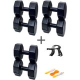 Ps Spor 3 Çift Dambıl Set 6 kg + 8 kg +10 kg + Ayarlanabilir Sayaçlı El Yayı ve Atlama Ipi - Siyah