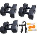 Ps Spor 3 Çift Dambıl Set 6 kg + 8 kg + 10 kg + Sayaçlı Ayarlanabilir El Yayı + Sayaçlı Atlama Ipi - 36 kg