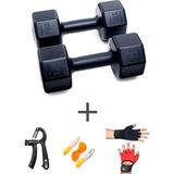 Ps Spor 3 kg Dambıl Set(3kg 2 Adet Dambıl) +Body Eldiven Sayaçlı Ayarlanabilir El Yayı ve Atlama Ipi - Siyah