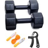 PS Spor 3 kg Dambıl Seti x 2 = 6 kg + Sayaçlı Ayarlanabilir El Yayı ve Atlama İpi - 2 x 3 kg