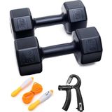 PS Spor 5 kg Dambıl Seti 10 kg Ağırlık ve Ayarlanabilir El Yayı ile Sayaçlı Atlama İpi - 2 x 5 kg