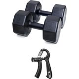 Ps Spor 6 kg Dambıl x 2 Adet = 12 kg + Sayaçlı Ayarlanabilir El Yayı Siyah