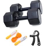 PS Spor 6 kg Dambıl X2 Adet= 12 kg Sayaçlı Ayarlanabilir El Yayı + Sayaçlı Atlama Ipi - 2 x 6 kg