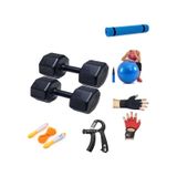 Ps Spor 9 Kg Dambıl X 2 Adet (18 Kg)+ 5 Çeşit Plastes Ve Egzersiz Seti