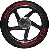 Ps Stickers Motorsiklet Kuba Lastik Sticker Lastik Yanağı Yazısı Stiker 8 Adet - Kırmızı - 1