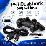 Ps3 Dualshock Şarj Kablosu 1.5 Metre Mini Usb 5 Pin Playstation 3 Oyun Kolu Şarj Data Kablosu