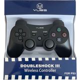 PS3 Kablosuz Joystick – DualShock Tarzı, Titreşim Destekli, Ergonomik Tasarım, USB Şarjlı - Siyah