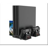 Ps4 Fanlı Şarj Standı - Soğutma Ve Oyun Diski Düzeni Slim/Pro Uyumlu