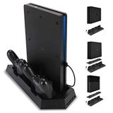 PS4 Şarj İstasyonu Standı, Playstation 4/PS4 Slim/PS4 Pro için Soğutma Fanı, 3'ü 1 Arada PS4 Dikey Stant, Çift PS4 Dualshock Kontrol Cihazı Bağlantı Noktası ve Şarj Durumu Gösterge Işığı