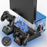 Ps4 Slim 3 Fanlı Soğutucu Stand + Çift Şarj Dock – TP4-882C - Siyah