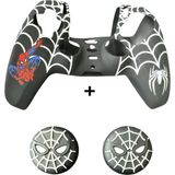 Ps5 Dualsense Spider-Man Koruyucu Silikon Kılıf + Analog Silikon Koruyucu - Siyah