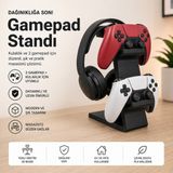 Ps5 Dualsense ve Kulaklık Standı – Masaüstü Oyun Organizeri - Siyah