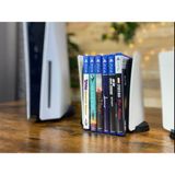 Ps5 Konsol Tasarımlı CD Stand Rafı, Ikonik Konsol Görünümlü Oyun Kutusu (Cd) Rafı – Stand Organizer - Beyaz