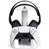Ps5 Kulaklık ve Dualsense Kumanda Standı | Çift Bölmeli Organizer | Masaüstü Şık Oyun Aksesuar Düzenleyici - Beyaz