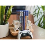 Ps5 Logolu CD Stand Rafı, Ikonik Tuş Simgeli Oyun Kutusu (Cd) Rafı – Stand Organizer - Beyaz