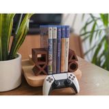 Ps5 Logolu CD Stand Rafı, Ikonik Tuş Simgeli Oyun Kutusu (Cd) Rafı – Stand Organizer - Kahverengi