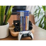 Ps5 Logolu CD Stand Rafı, Ikonik Tuş Simgeli Oyun Kutusu (Cd) Rafı – Stand Organizer - Siyah