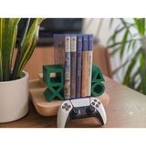 Ps5 Logolu CD Stand Rafı, Ikonik Tuş Simgeli Oyun Kutusu (Cd) Rafı – Stand Organizer - Yeşil