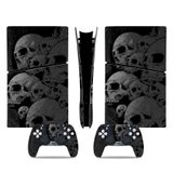 PS5 Slim Dijital Konsol için Cilt Çıkartması, Koruyucu Cilt Sarma Oyun Aksesuarları PS5 Slim Controller için Çıkartma Kapak (Koyu Gri)
