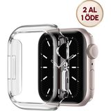 PSGT 2 Adet Apple Watch Seri 42MM Seffaf Silikon 360 Tam Koruma Yumuşak Ekran Koruyucu - Şeffaf