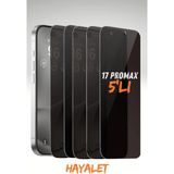 PSGT 5'li Iphone 17 promax Uyumlu Tam Kaplayan Hayalet Seramik Ekran Koruyucu Kırılmaz Cam Filmi