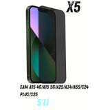 PSGT 5'li SAM A15 4G/A15 5G/A25/A34/A35/A55/S24 plus/S25 Hayalet Ekran Koruyucu Kırılmaz Cam Privacy Yandan Görünmez
