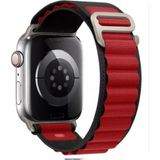 PSGT Alpin Apple watch Ultra Band 42-44-45-49mm S10-11 (46mm )Kordon Alpin 10 9 8 7 6 5 SE - Siyah - Bordo - S10 S11 -46mm (42/44/45/49)mm