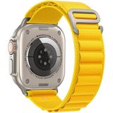 PSGT Alpin Apple watch Ultra Band 42-44-45-49mm S10-11 (46mm )Kordon Alpin 10 9 8 7 6 5 SE - Uçuk Sarı - S10 S11 -46mm (42/44/45/49)mm