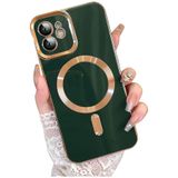 PSGT Apple iPhone 12 ile Uyumlu Magsafe Magnetic Lazer Kesim Kılıf, Yeşil