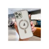 PSGT Apple iPhone 13 Pro ile Uyumlu MagSafe Kamera Lensli Korumalı Şeffaf Silikon Kılıf