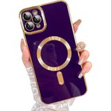 PSGT Apple iPhone 13 Pro Max ile Uyumlu Magsafe Magnetic Lazer Kesim Kılıf, Mor