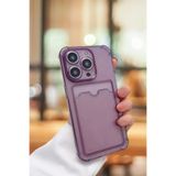 PSGT Apple iPhone 14 Pro ile Uyumlu Kılıf, Kamera Koruma, Köşe Korumalı, Kartlıklı, Cüzdanlı, Darbe Emici, Mor