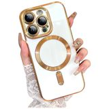 PSGT Apple iPhone 14 Pro Max ile Uyumlu Magsafe Magnetic Lazer Kesim Kılıf, Beyaz