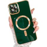 PSGT Apple iPhone 14 Pro Max ile Uyumlu Magsafe Magnetic Lazer Kesim Kılıf, Yeşil