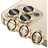 PSGT Apple iPhone 14 Pro Uyumlu ve Apple iPhone 14 Pro Max Uyumlu Metal Kamera Lens Koruyucu - Gold