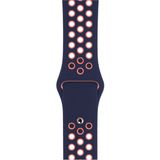 PSGT Apple Watch 2 3 4 5 6 Se Nike 42MM 44MM 45 mm 49MM Uyumlu Kordon Kayış Bileklik Delikli Spor Band - 42-44-45-49MM - Lacivert - Pembe