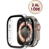 PSGT Apple Watch 8 Ultra 360 Tam Koruma (49 Mm) Yumuşak Silikon Tpu Ekran Koruyucu Kılıf - S Şeffaf - 49MM