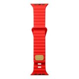 Psgt Apple Watch Ultra 1 2 3 4 5 6 7 8 Se Nike 42-44-45-49 MM S10(46) MM Dalgalı Şerit Tasarımlı Renkli Delikli Silikon Kordon - 42-44-45-49mm - Kırmızı