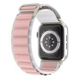 PSGT Apple Watch Uyumlu 38-40-41 S10(42) 1/2/3/4/5/6/se/7/8/ Kordon Alpin Loop Kordon - Beyaz - Pembe - (38/40/41MM)S10 S11(42MM)